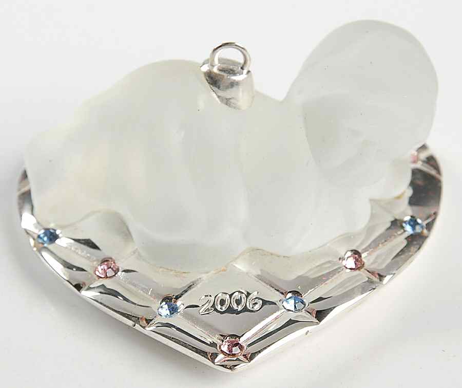 Crystal Christmas Ornament Baby's First Christmas-2006 - No Box by Gorham Crystal-1