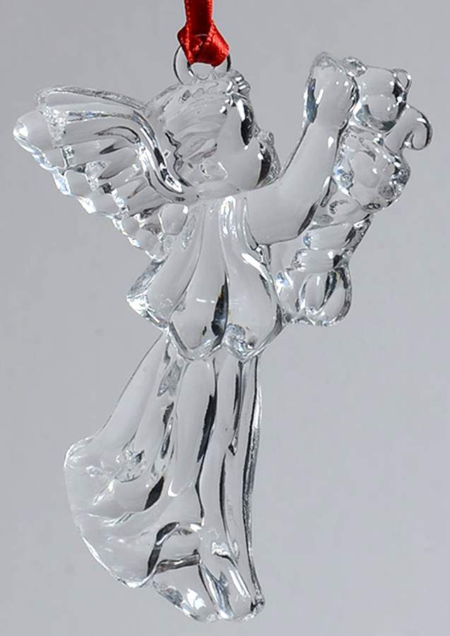 Crystal Christmas Ornament Cherub With Stockings - Boxed by Gorham Crystal-1