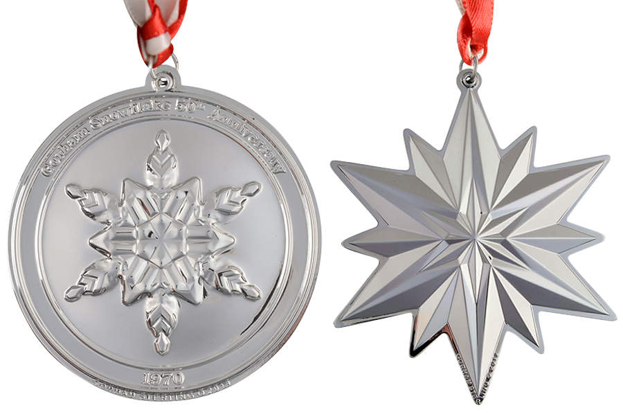 Snowflake Ornament 2019-50th Anniversary 2pc Collectors Set - With Box 50a by Gorham Silver-1