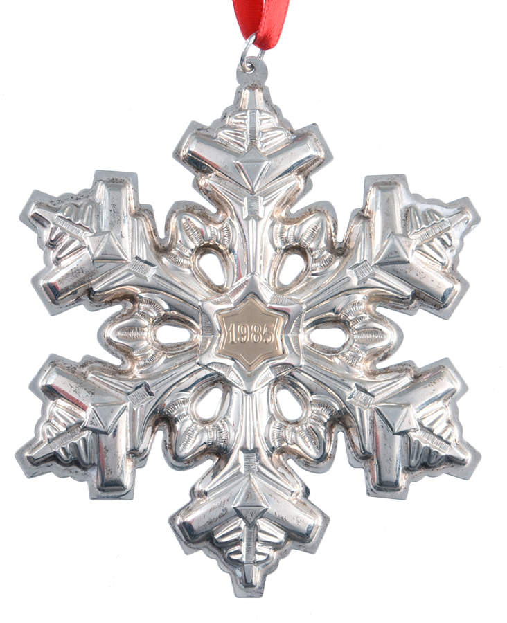 Snowflake Ornament 1985-Sterling Snowflake - With Box by Gorham Silver-1