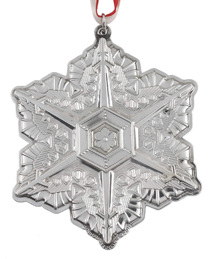 Snowflake Ornament 2011-Sterling Snowflake - With Box by Gorham Silver-1