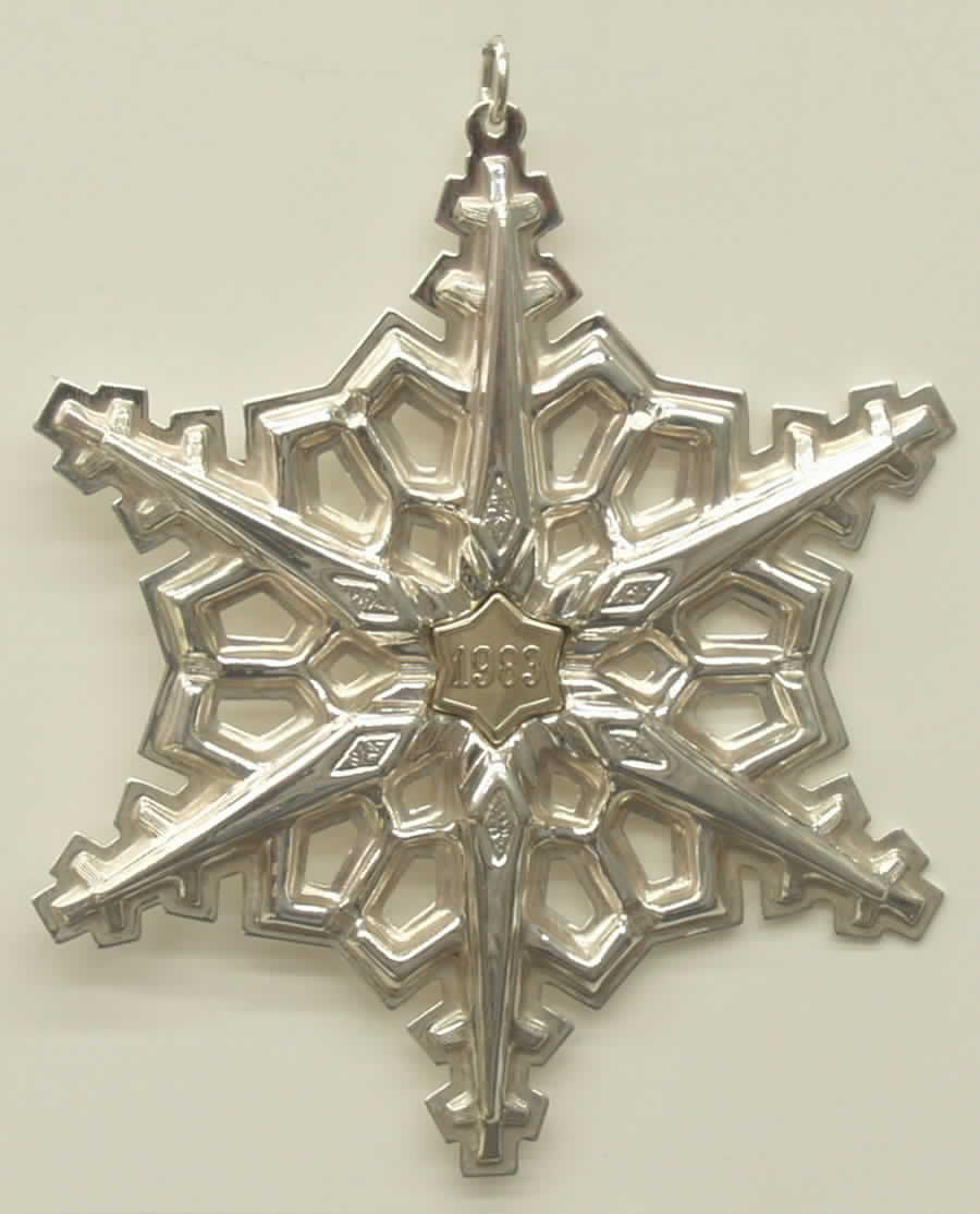 Snowflake Ornament 1983-Sterling Snowflake - Boxed by Gorham Silver-1