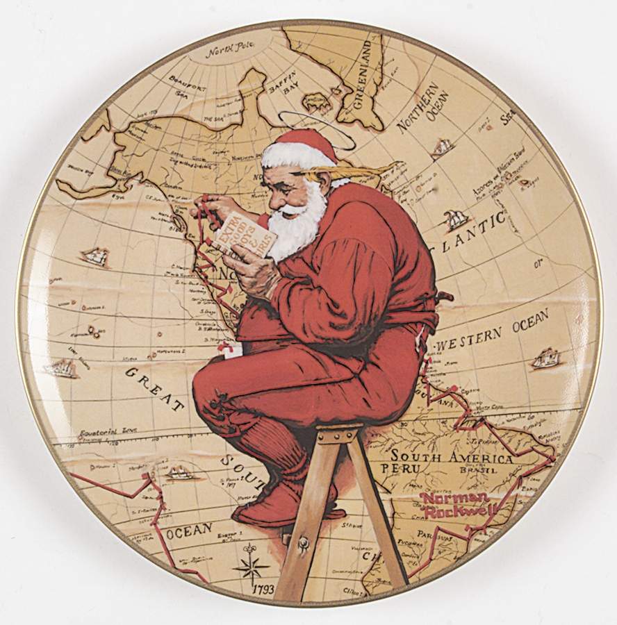 Gorham Christmas Plate Santa Plans His Visit - Boxed by Gorham-1