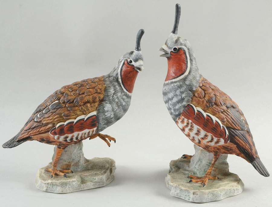 Goto Figurine Mountain Quail -Pair - No Box by Goto Originals-1
