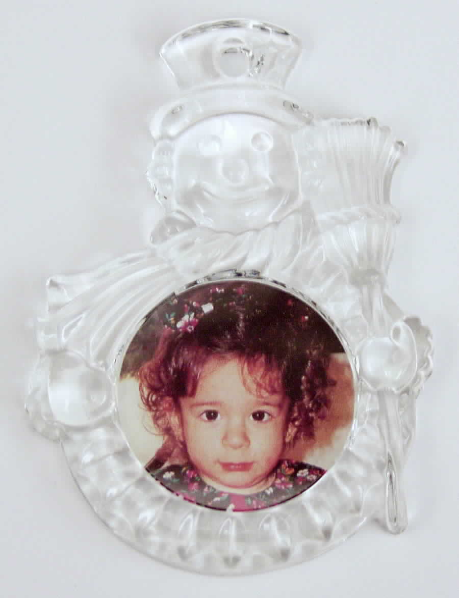 Crystal Frame Snowman - Boxed by Gorham Crystal-1