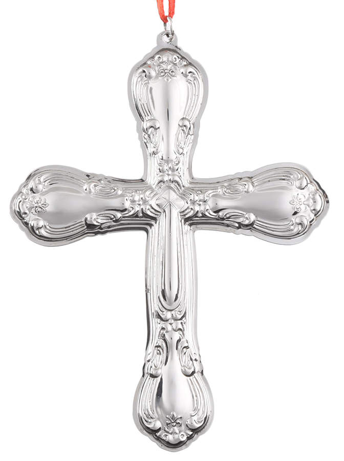 Annual Christmas Cross-Sterling Chantilly Cross - No Box by Gorham Silver-1