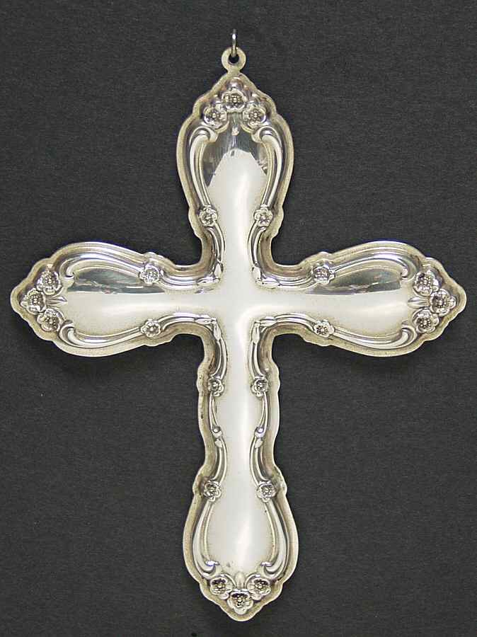 Annual Christmas Cross-Sterling Rose Tiara Cross - Boxed by Gorham Silver-1