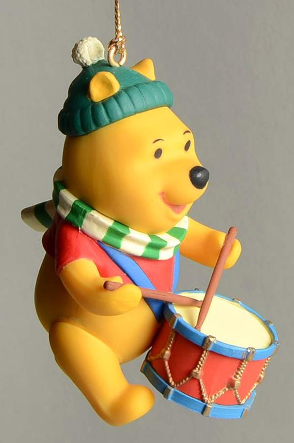 Disney Christmas Magic Winnie The Pooh With Drum-Small Hat - With Box by Grolier-1