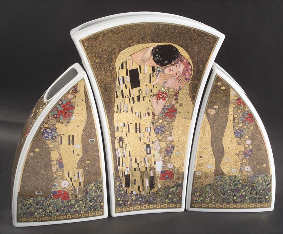 Artis Orbis-Klimt The Kiss/Stoclet Frieze-3 Pc Vase - No Box by Goebel-1