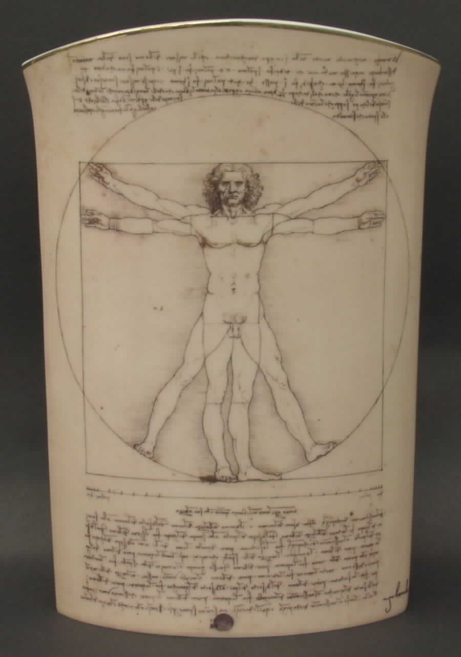 Artis Orbis-Leonardo Da Vinci Proportion Of Mankind-Vase - Boxed by Goebel-1