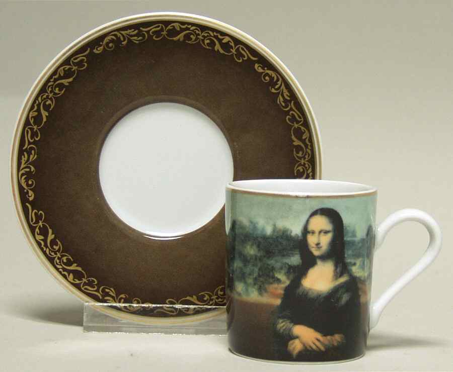 Artis Orbis-Leonardo Da Vinci Mona Lisa Expresso Set Of 2 - Boxed by Goebel-1