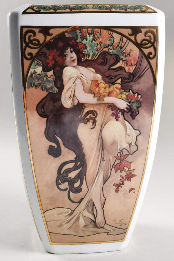 Artis Orbis- Alphonse Mucha Four Seasons-Vase - No Box by Goebel-1
