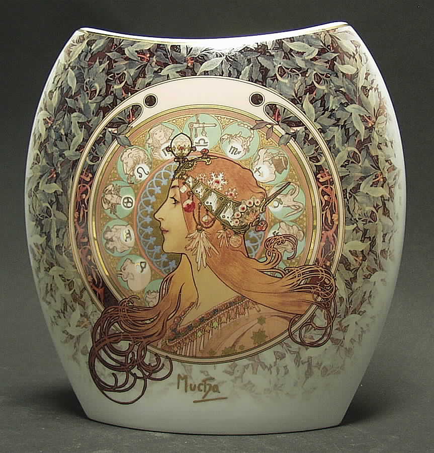 Artis Orbis- Alphonse Mucha Zodiac-Vase Large - No Box by Goebel-1