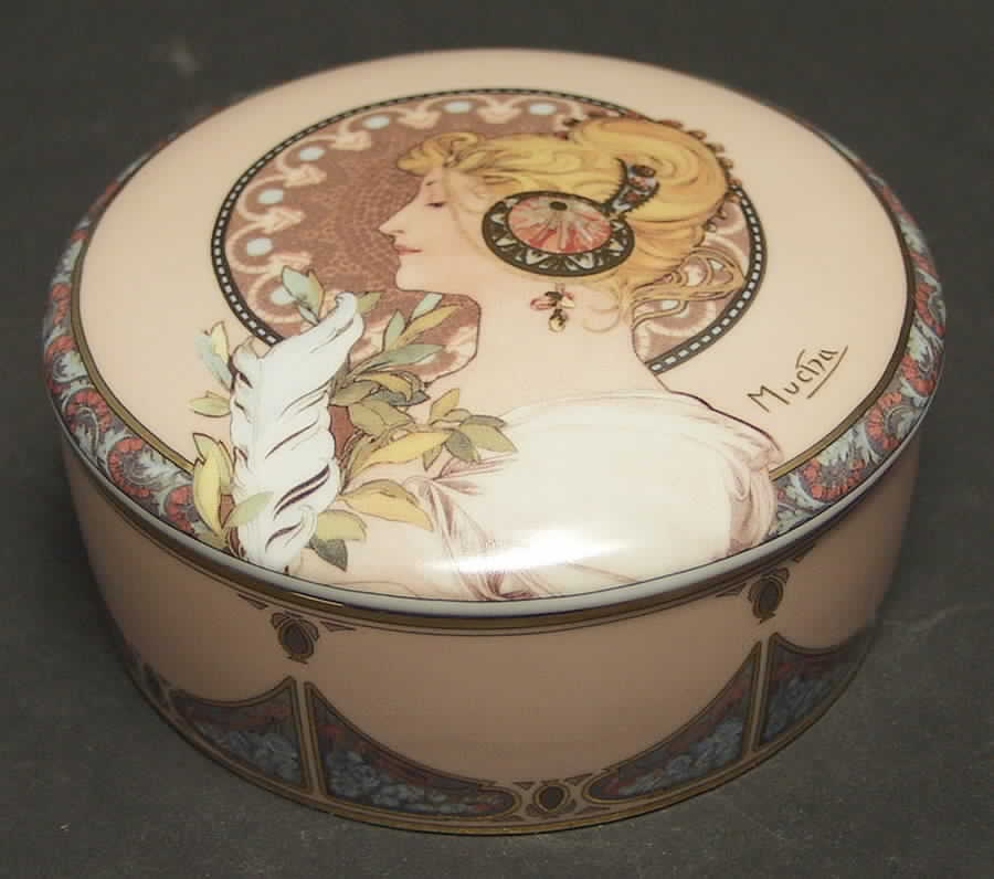 Artis Orbis- Alphonse Mucha Woman With Feather-Box - No Box by Goebel-1