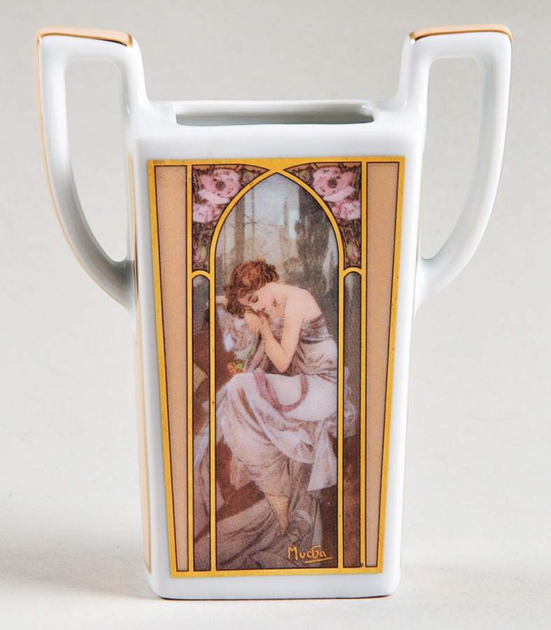 Artis Orbis- Alphonse Mucha Night's Rest Mini Vase - Boxed by Goebel-1
