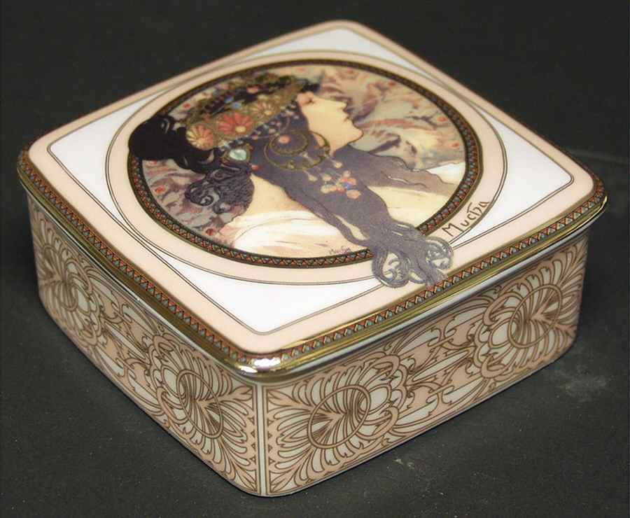Artis Orbis- Alphonse Mucha Brunette Woman-Square Box Medium - No Box by Goebel-1