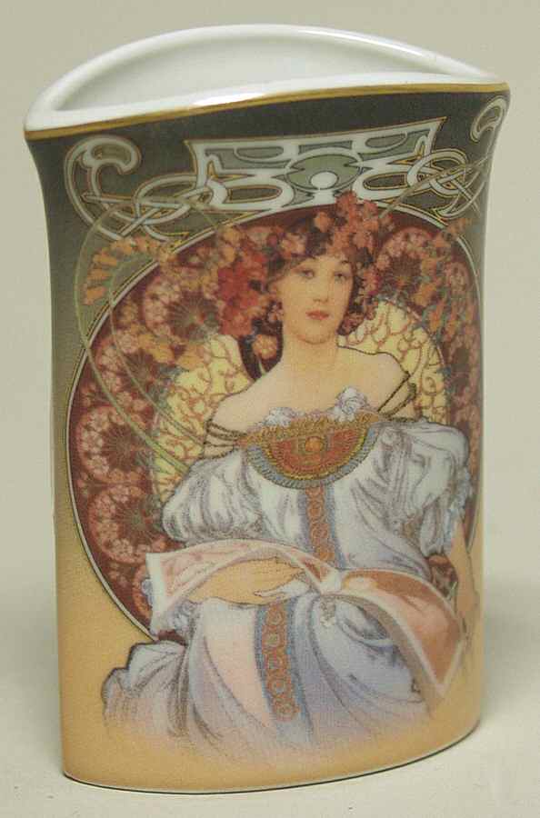 Artis Orbis- Alphonse Mucha The Reverie Mini Vase - Boxed by Goebel-1