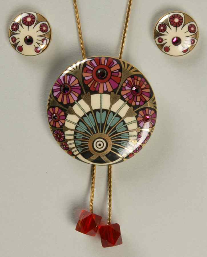 Artis Orbis- Alphonse Mucha Four Flowers Jewelry Set - Boxed by Goebel-1