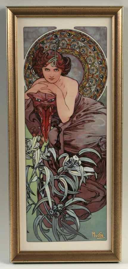Artis Orbis- Alphonse Mucha Emerald Picture - Boxed by Goebel-1