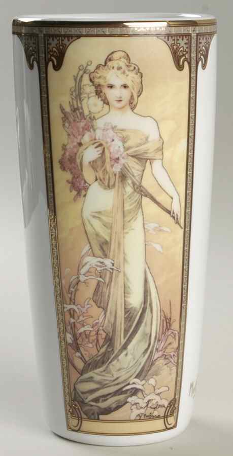 Artis Orbis- Alphonse Mucha Spring 1900 Vase - Boxed by Goebel-1