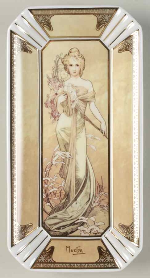 Artis Orbis- Alphonse Mucha Spring 1900 Bowl - No Box by Goebel-1