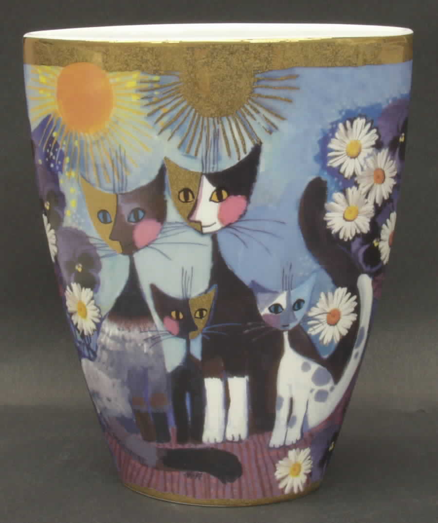 Artis Orbis-Rosina Wachtmeister Cat Family-Vase - Boxed by Goebel-1