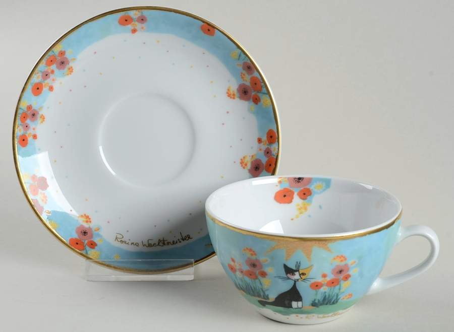 Artis Orbis-Rosina Wachtmeister Cup & Saucer My Garden - Boxed by Goebel-1