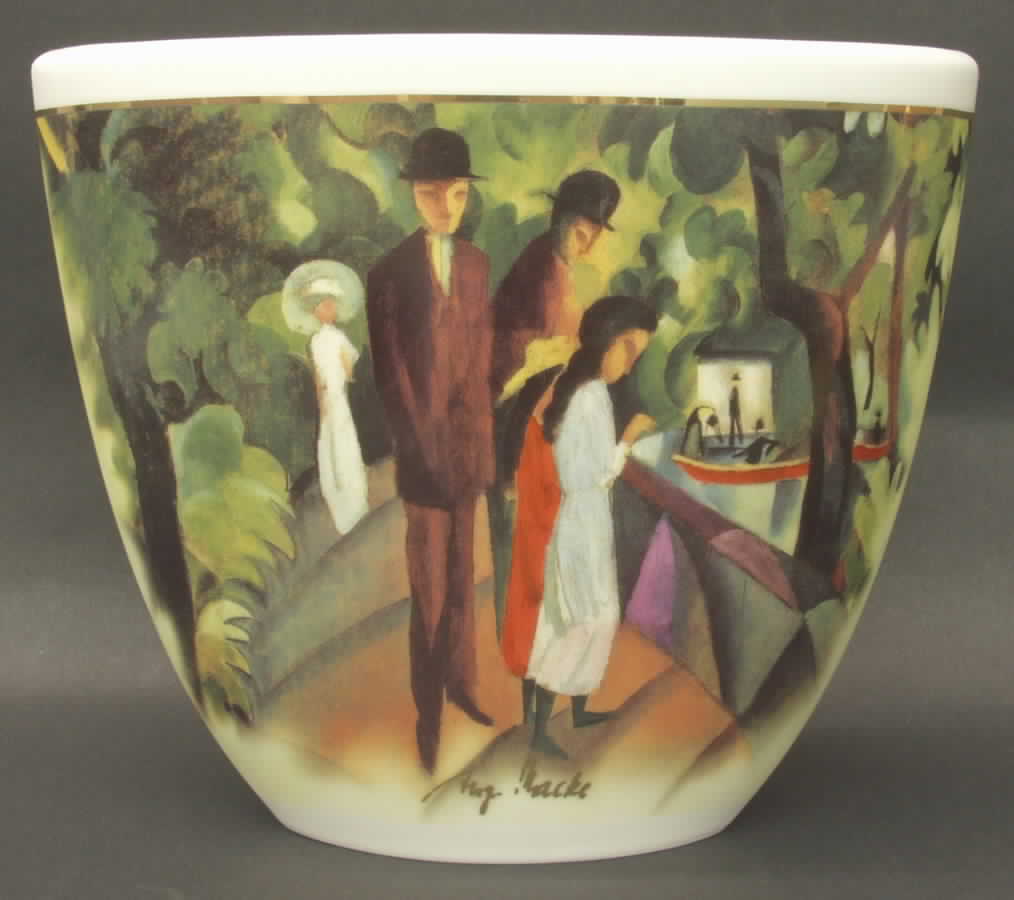 Artis Orbis-Macke Walk On The Bridge-Vase - Boxed by Goebel-1