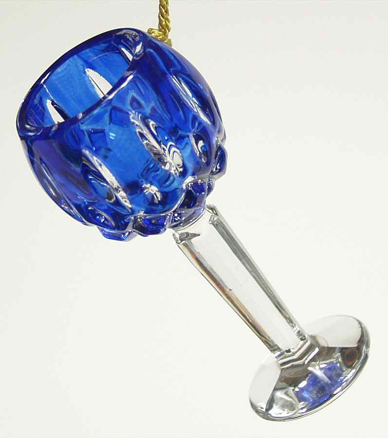 Lady Anne Ornament Hock Wine- Sapphire - Boxed by Gorham Crystal-1
