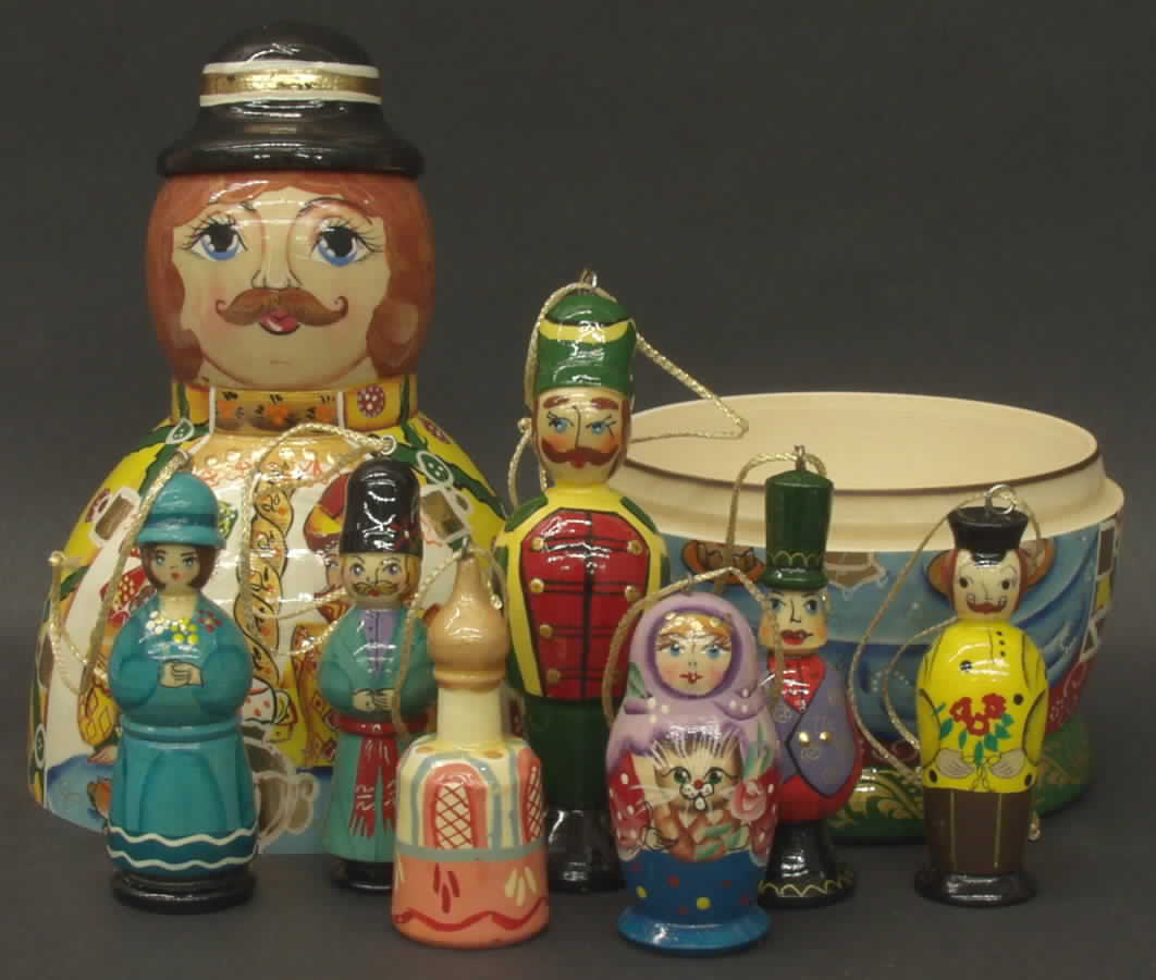 Matryoshka Doll & Ornaments Tea Time - No Box by G Debrekht-1