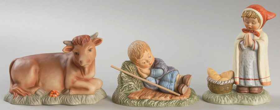 Berta Hummel Nativity 3 Pc Boxed Set-Shep, Girl, Ox - Boxed by Goebel-1