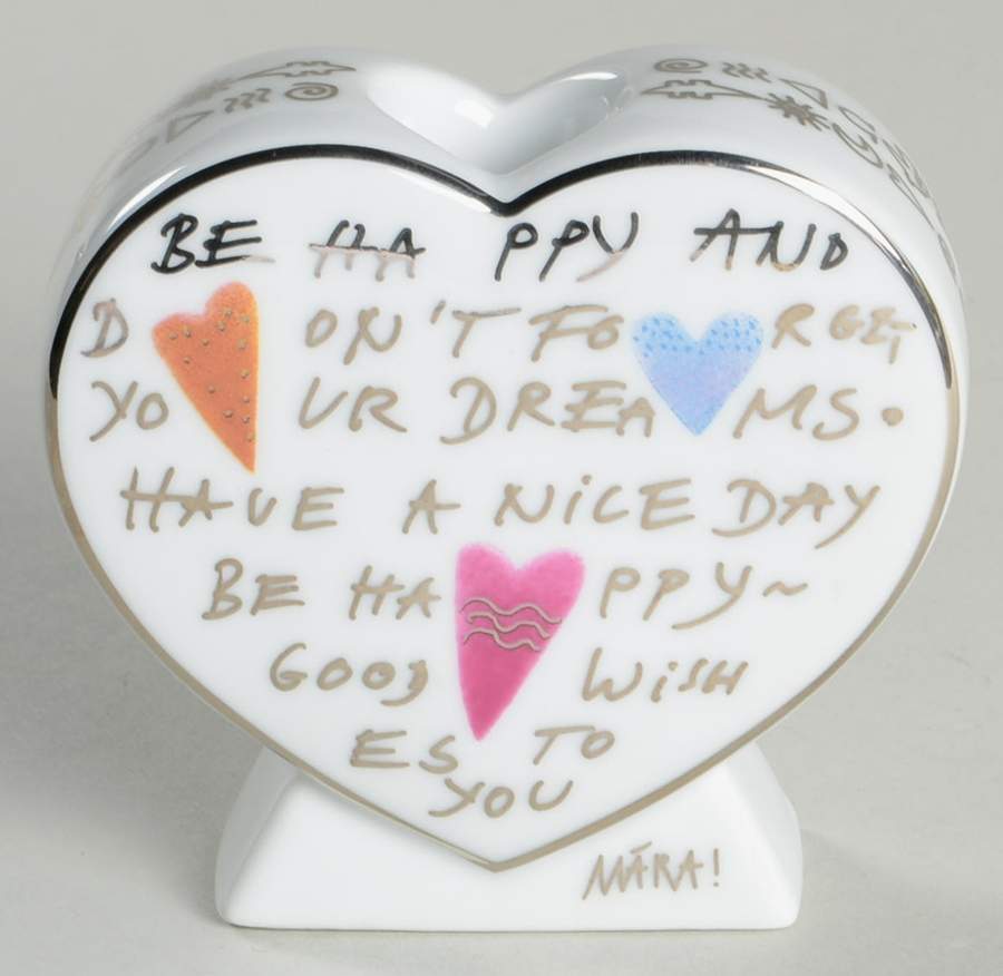 Artis Orbis - Maria Love Hearts-White-Candleholder - Boxed by Goebel-1