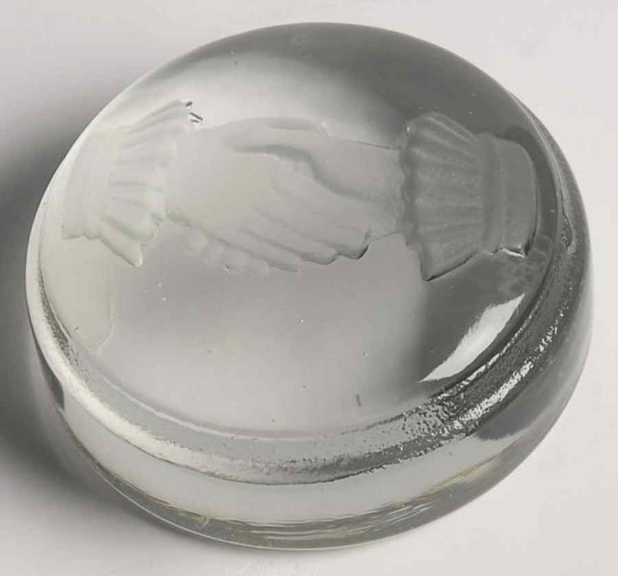 Goebel Crystal Paperweight The Handshake - Boxed by Goebel-1