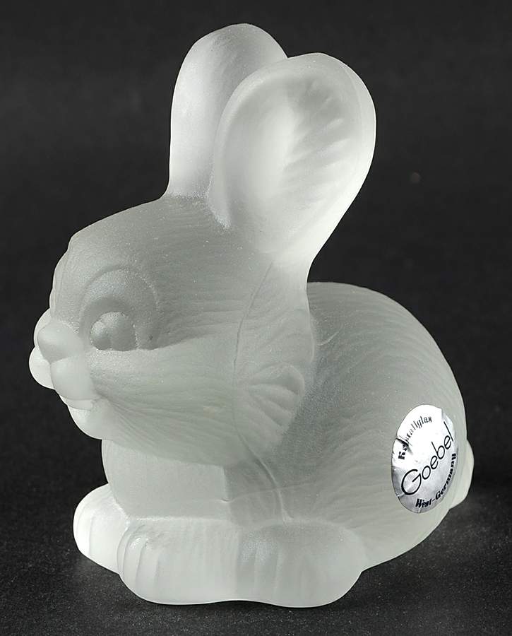 Crystal Animal Figurines Bunny-Frosted - Boxed by Goebel-1