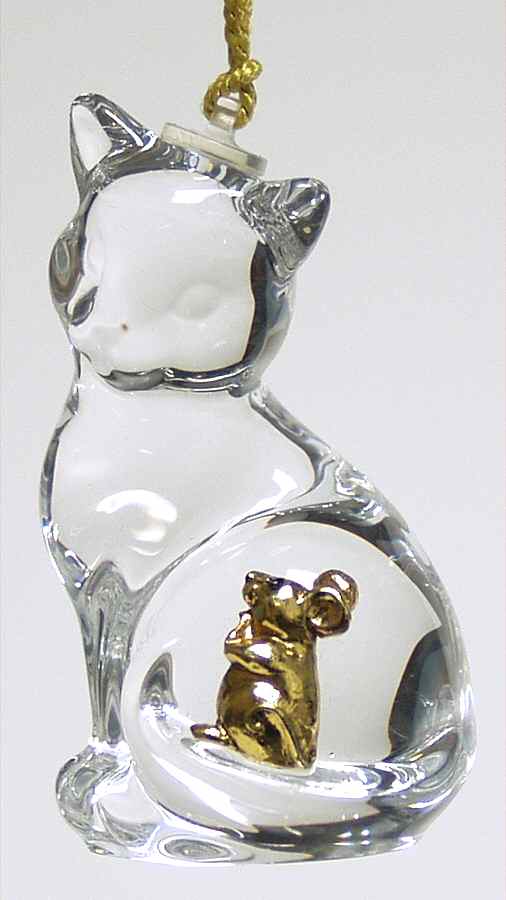 Antique Gold Cat's Best Friend - No Box by Gorham Crystal-1