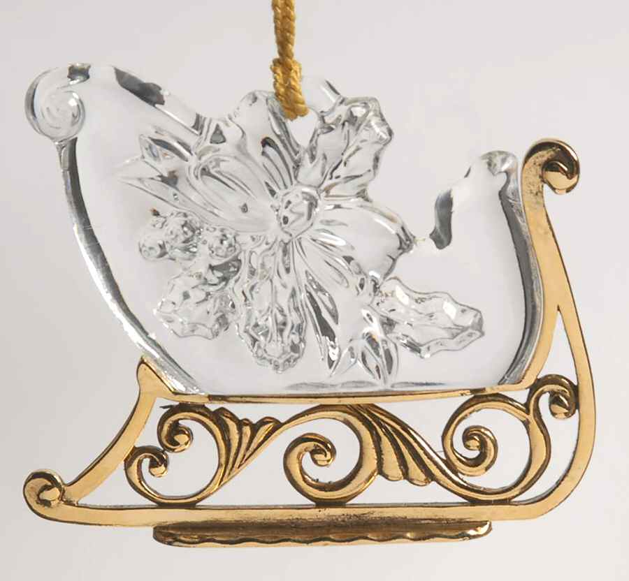 Antique Gold Sleigh - Boxed by Gorham Crystal-1
