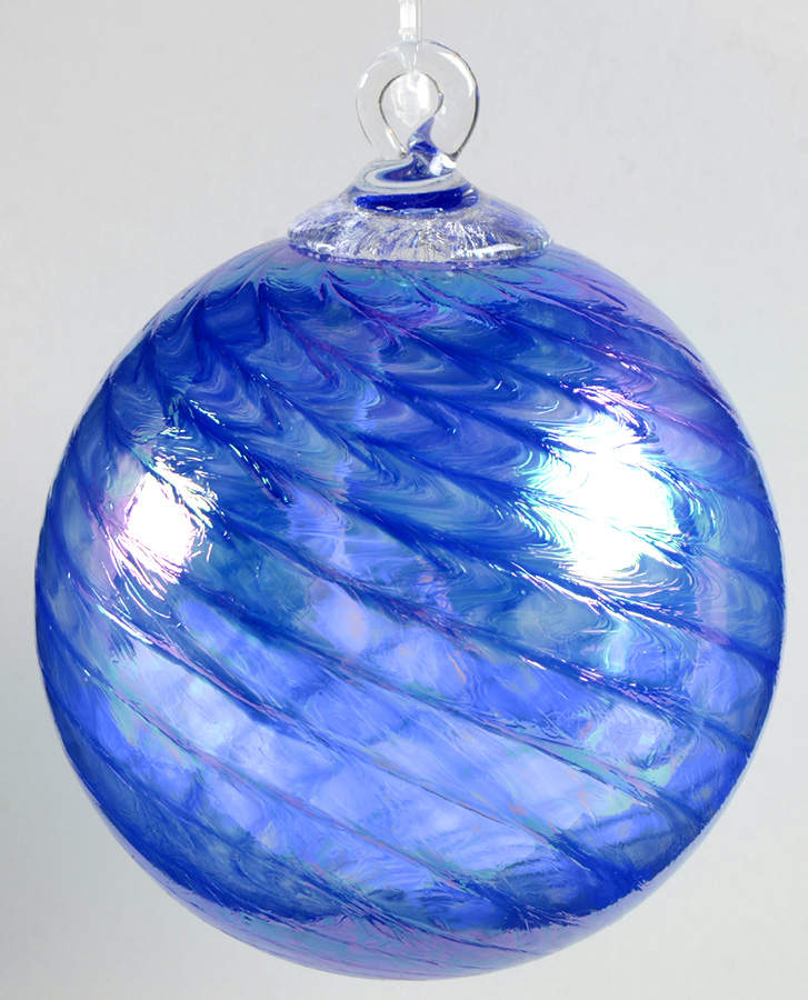 Classic Ball Ornaments Sapphire Scallop - No Box by Glass Eye Studio-1