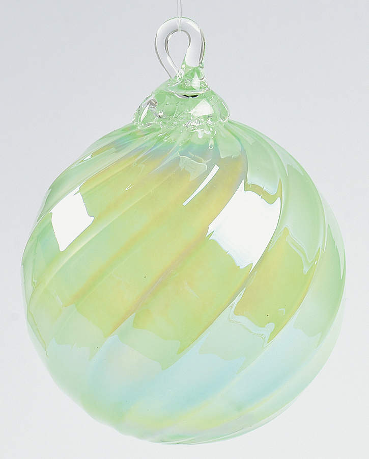 Classic Ball Ornaments Mint Pattie Twist - No Box by Glass Eye Studio-1