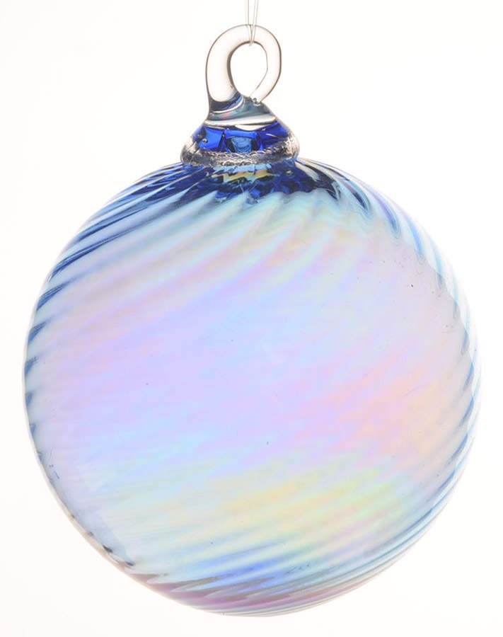 Classic Ball Ornaments Pacific Blue Twist - No Box by Glass Eye Studio-1