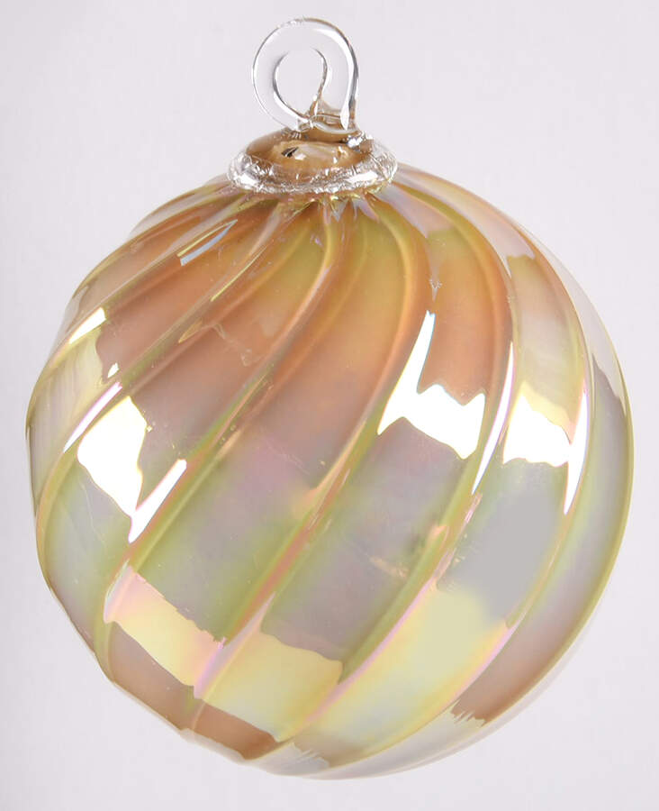 Classic Ball Ornaments Butterscotch Twist - No Box by Glass Eye Studio-1