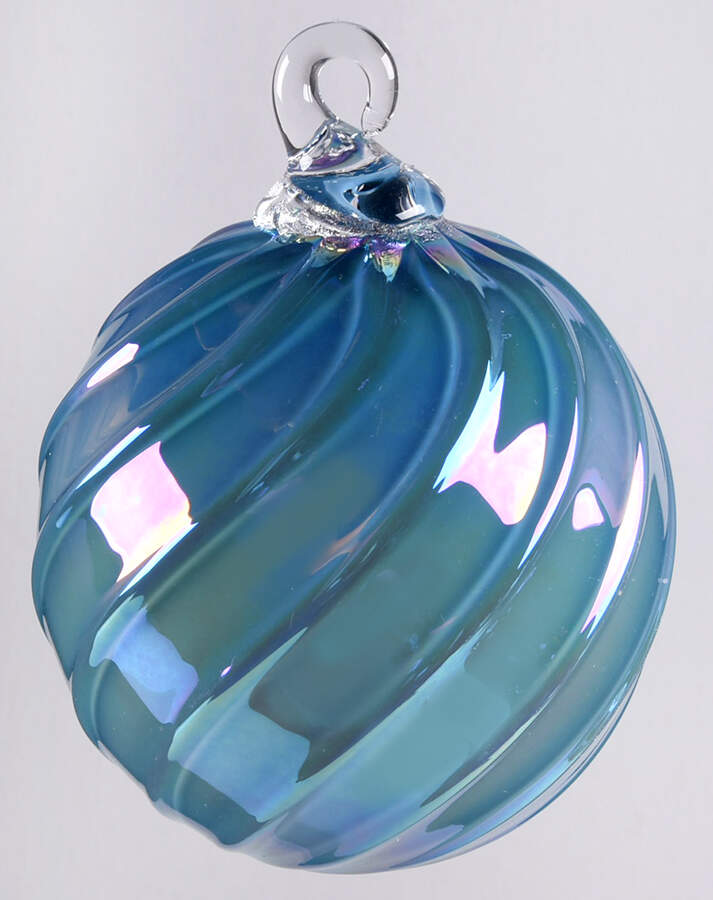 Classic Ball Ornaments Berry Blue Twist - No Box by Glass Eye Studio-1