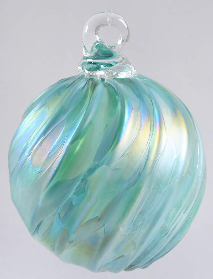 Classic Ball Ornaments Seafoam Twist - No Box by Glass Eye Studio-1