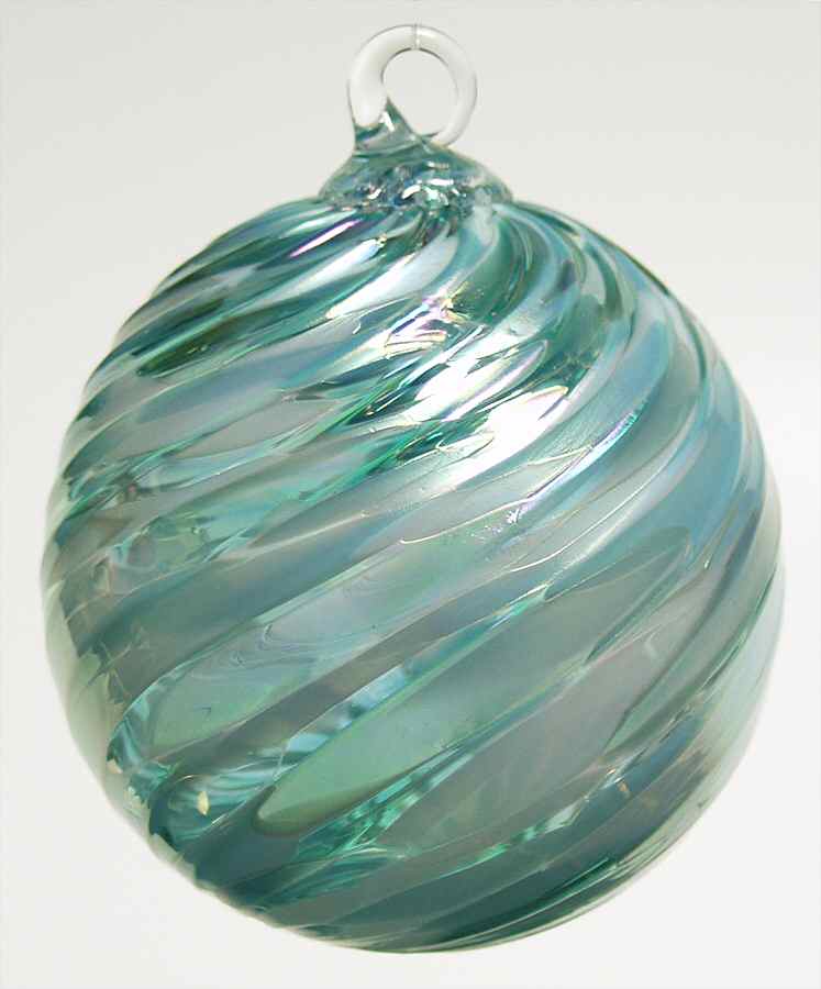Classic Ball Ornaments Jade Mosaic Twist - No Box by Glass Eye Studio-1