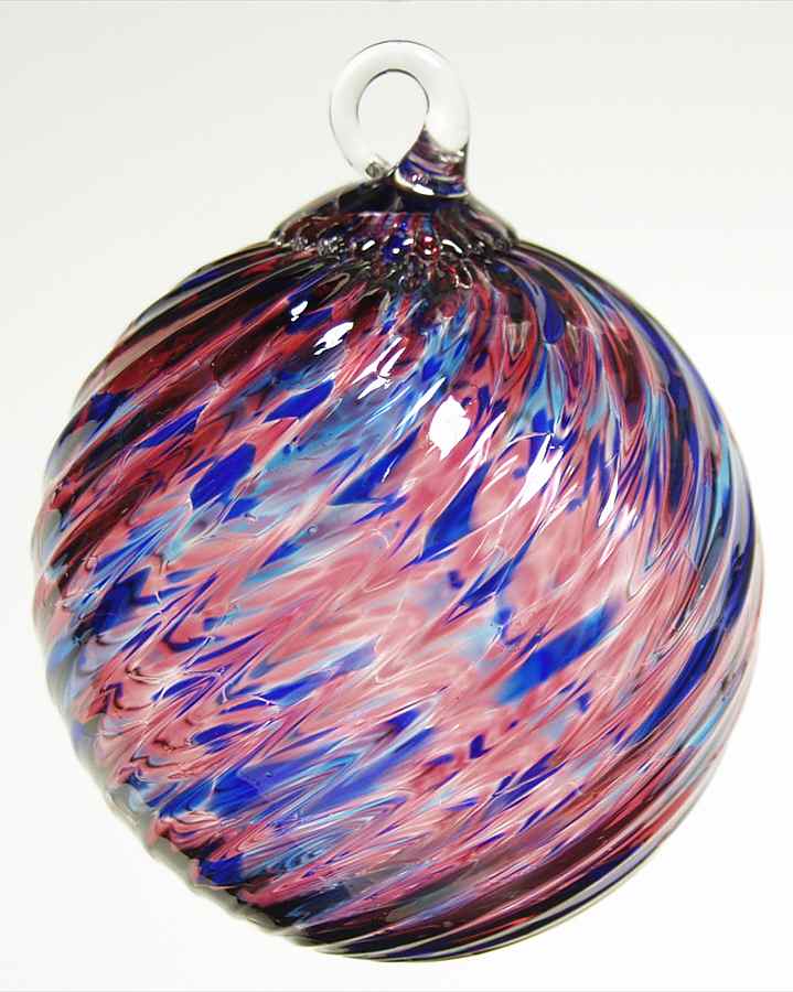 Classic Ball Ornaments Pink & Blue Twist - No Box by Glass Eye Studio-1