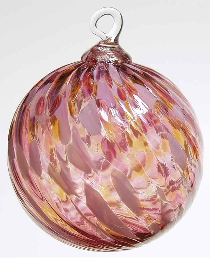 Classic Ball Ornaments Pink Mosaic Twist - No Box by Glass Eye Studio-1