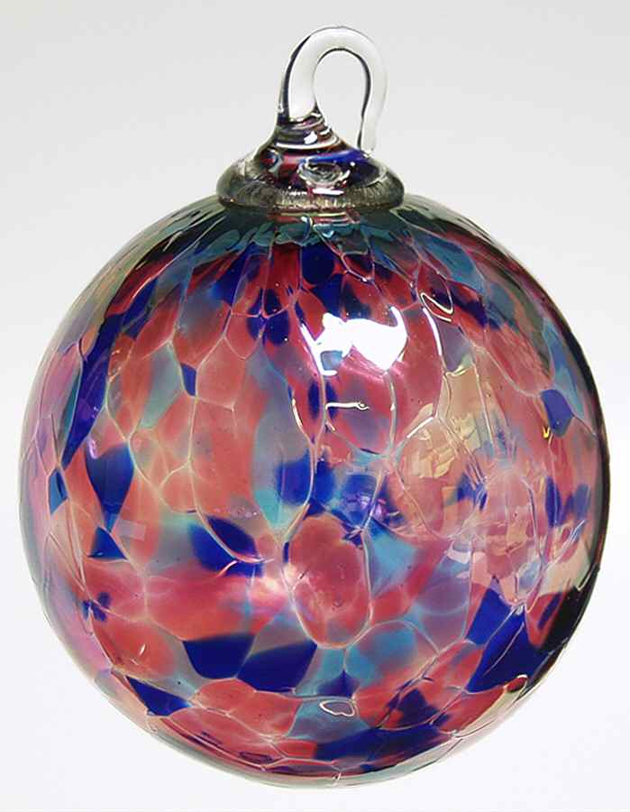 Classic Ball Ornaments Pink & Blue Agate Chip - No Box by Glass Eye Studio-1