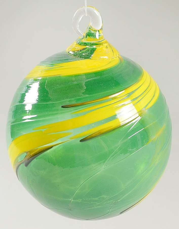 Classic Ball Ornaments Green & Yellow - No Box by Glass Eye Studio-1