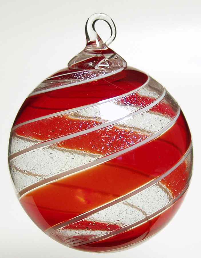 Classic Ball Ornaments Dichroic Cherry-Round - No Box by Glass Eye Studio-1