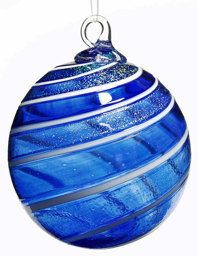 Classic Ball Ornaments Dichroic Blueberry-Round - No Box by Glass Eye Studio-1