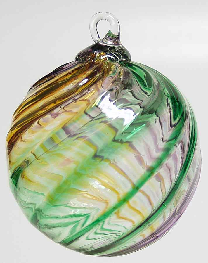 Classic Ball Ornaments Multi Mardi Gras - No Box by Glass Eye Studio-1